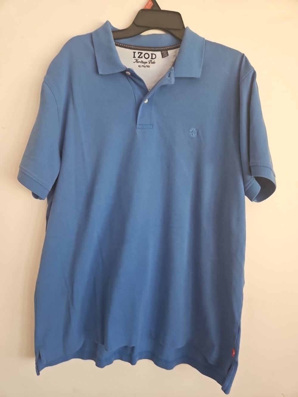 IZOD Heritage Polo Shirt Men's XL Blue Short Sleeve Casual Comfort Cotton